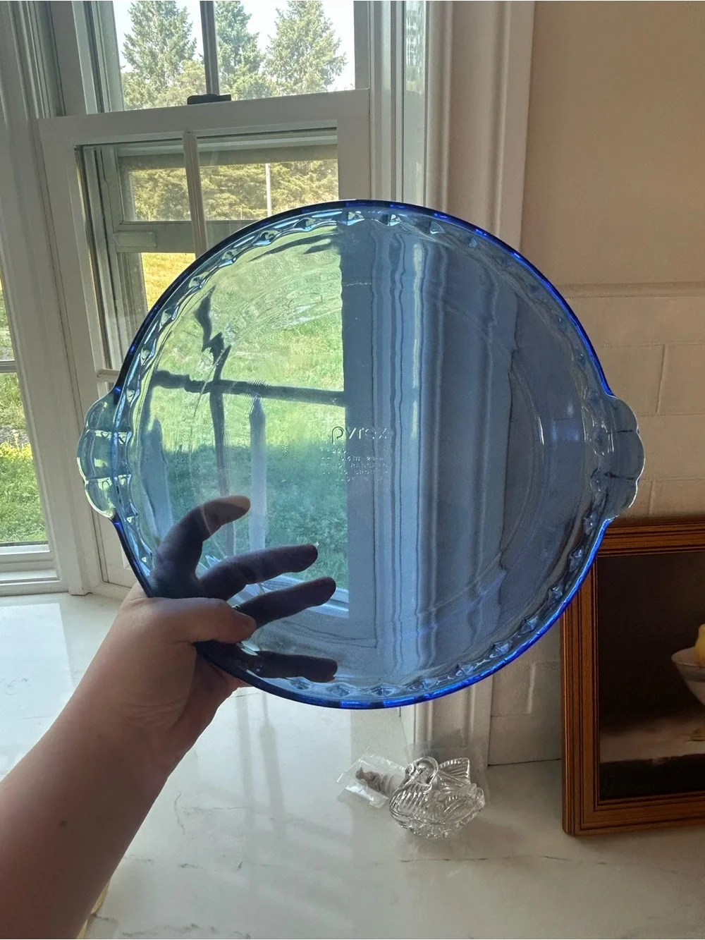 Vintage Pyrex #229 Cobalt Blue Glass Flavor Saver Pie Plate 9.5” USA